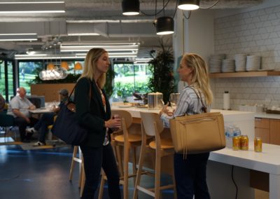 Female attendees networking